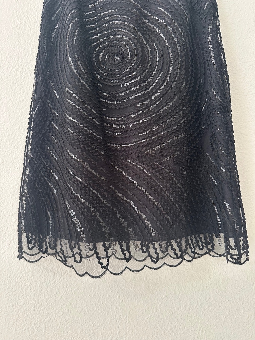 Black Sequin Midi Skirt - Elegant Women's Skirt - Picture 2 of 6